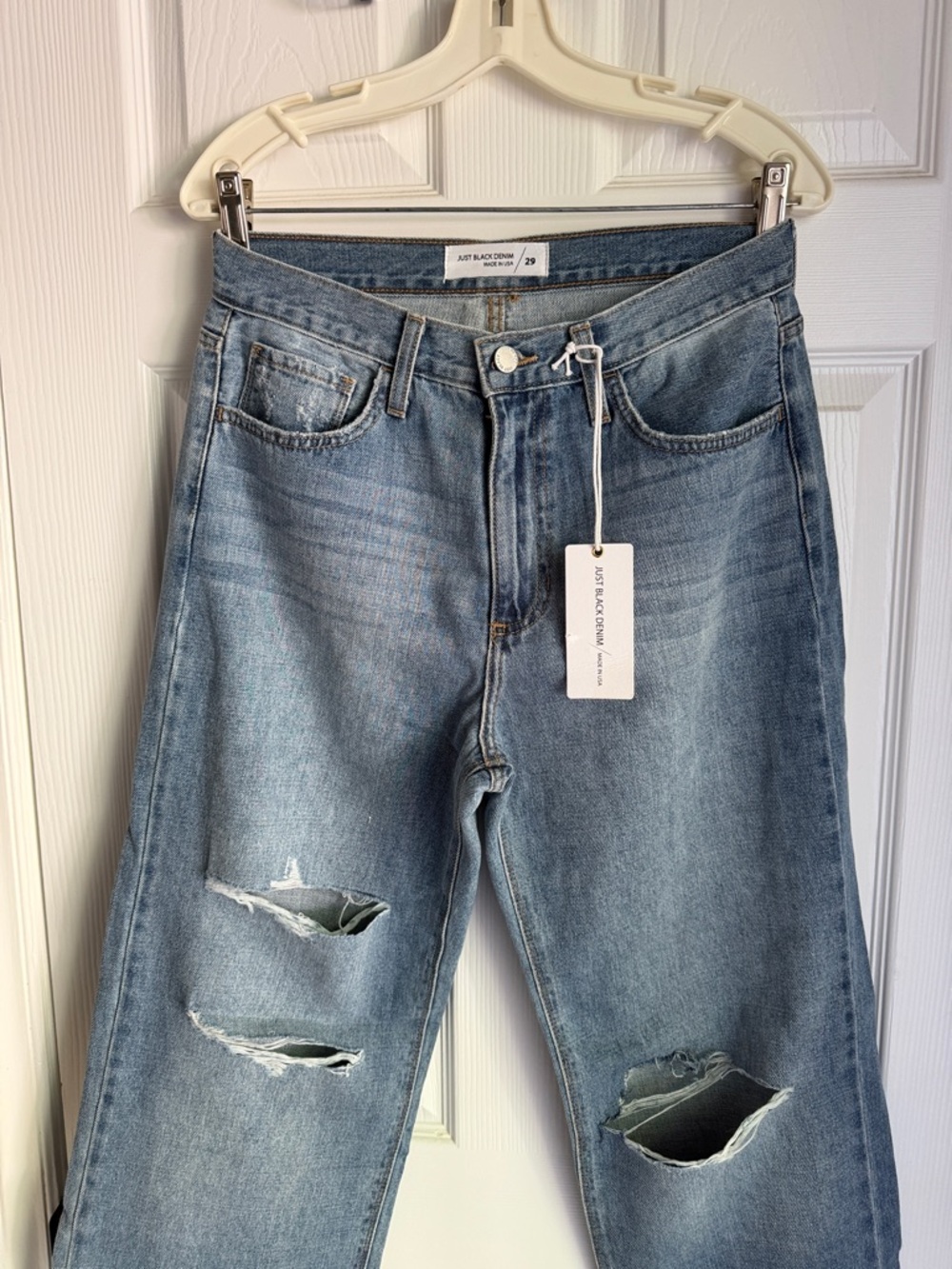 Just Black Light Wash Distressed Boyfriend Jeans